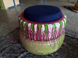 Hocker aus Autoreifen
